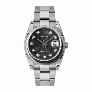 Rolex Datejust Black Jubilee Dial Automatic Diamond Bezel Steel Ladies Watch 116244BKJDO