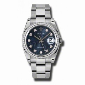 Rolex Datejust Blue Jubilee Dial  Automatic Diamond Bezel Steel Ladies Watch 116244BLJDO
