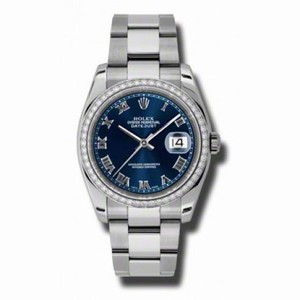 Rolex Datejust Blue Dial Automatic Diamond Bezel Steel Ladies Watch 116244BLRO
