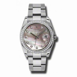 Rolex Oyster Perpetual Datejust 36 Black Mother of Pearl Dial Stainless Steel Rolex Oyster Automatic Ladies Watch 116244BKMDO