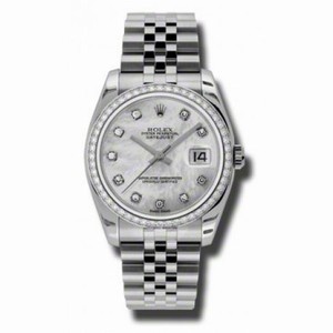 Rolex Datejust Mother of Pearl Dial Diamond Bezel Automatic Steel Ladies Watch 116244MDJ