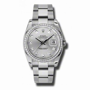 Rolex Datejust Silver Dial Automatic Diamond Bezel Steel Ladies Watch 116244SDO