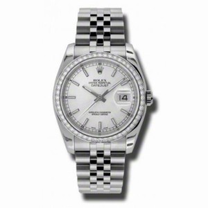 Rolex Datejust Silver Dial Automatic Diamond Bezel Steel Ladies Watch 116244SSJ