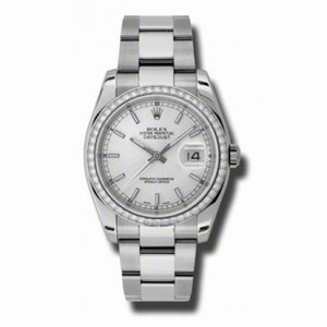 Rolex Datejust Silver Dial Automatic Diamond Bezel Steel Ladies Watch 116244SSO