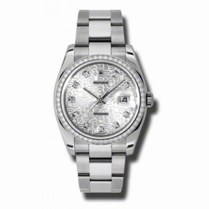 Rolex Datejust Silver Jubilee Dial Automatic Diamond Bezel Steel Ladies Watch 116244SJDO