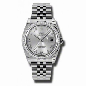 Rolex Datejust Silver Dial Automatic Diamond Bezel Steel Ladies Watch 116244SRJ