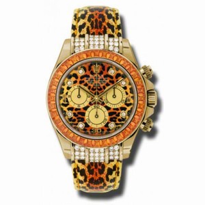 Rolex Cosmorgraph Daytona Leopard Dial Automatic 18K Yellow Gold Leopard Skin Style Men's Watch 116598