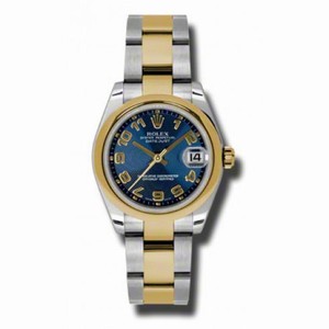 Rolex Datejust Blue Dial Automatic Stainless Steel and 18kt Gold Ladies Watch 178243BLCAO