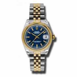 Rolex Datejust Blue Dial Automatic Stainless Steel and 18kt Gold Ladies Watch 178243BLSJ