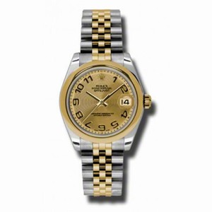 Rolex Datejust Champagne  Dial Automatic Stainless Steel and 18kt Gold Ladies Watch 178243CCAJ