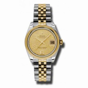 Rolex Datejust Champagne  Dial Automatic Stainless Steel and 18kt Gold Ladies Watch 178243CFJ