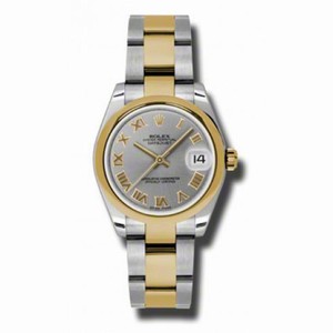 Rolex Datejust Grey Dial Automatic Stainless Steel and 18kt Gold Ladies Watch 178243GRO