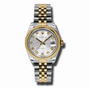 Rolex Datejust Silver Dial Automatic Stainless Steel and 18kt Gold Ladies Watch 178243SJDJ