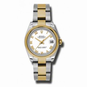 Rolex Datejust White Dial Automatic Stainless Steel and 18kt Gold Ladies Watch 178243WRO