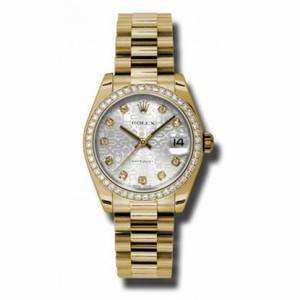 Rolex Lady-Datejust 31 Silver Jubilee Dial 18K Yellow Gold President Automatic Ladies Watch 178288SJDP