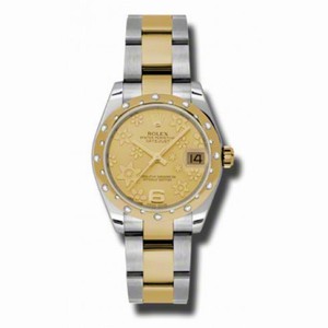 Rolex Datejust Champagne Floral Dial Automatic Stainless Steel and 18kt Gold Ladies Watch 178343CFO