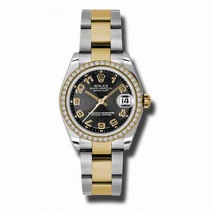 Rolex Datejust Black Dial Automatic Stainless Steel and 18kt Gold Ladies Watch 178383BKCAO