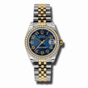 Rolex Datejust Blue Dial Automatic Stainless Steel and 18kt Gold Ladies Watch 178383BLCAJ