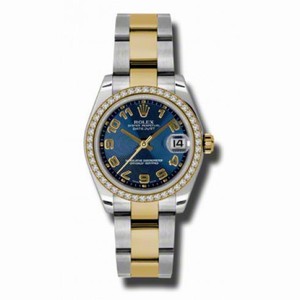 Rolex Datejust Blue Dial Automatic Stainless Steel and 18kt Gold Ladies Watch 178383BLCAO