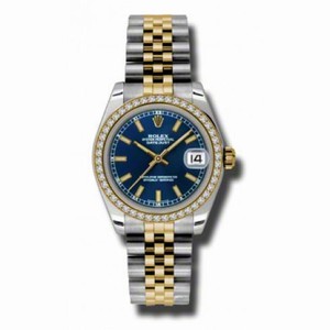 Rolex Datejust Blue Dial Automatic Stainless Steel and 18kt Gold Ladies Watch 178383BLSJ