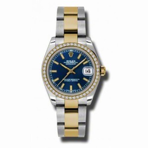 Rolex Datejust Blue Dial Automatic Stainless Steel and 18kt Gold Ladies Watch 178383BLSO
