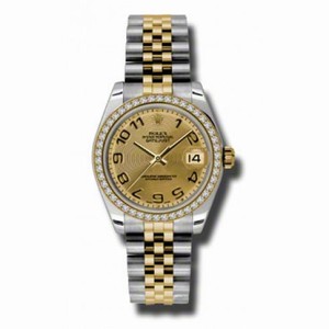 Rolex Datejust Champagne Dial Automatic Stainless Steel and 18kt Gold Ladies Watch 178383CCAJ