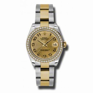 Rolex Datejust Champagne Concentric Circle Dial Automatic Stainless Steel and 18kt Gold Ladies Watch 178383CCAO