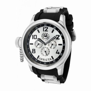 Invicta Men's Russian Diver Silver Dial Black Rubber 1800