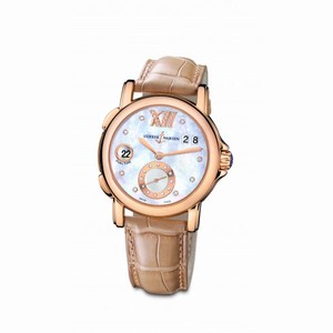 Ulysse Nardin 18kt Rose Gold Diamond Mother-of-pearl Taupe Ladies Watch 246-22-391