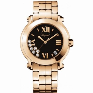 Chopard Happy Sport 18k Rose Gold Diamond Ladies Watch 277472-5001