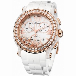 Chopard Happy Sport White Diamond Dial Chronograph Ladies Watch 288515-9002
