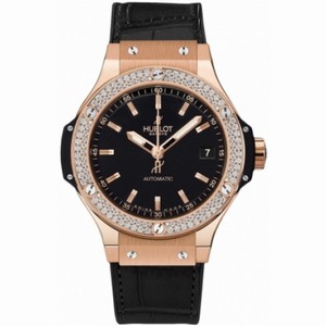 Hublot Big Bang Black Dial Automatic 18K Rose Gold Black Alligator Men's Watch 365.PX.1180.LR.1104
