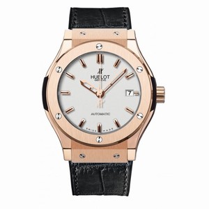 Hublot Classic Fusion Opalin Dial 18K Rose Gold Black Alligator Rubber Men's Watch 511.PX.2610.LR