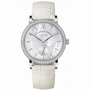 A. Lange and Sohne Saxonia Mother of Pearl Dial Diamond Ladies Watch 878.029