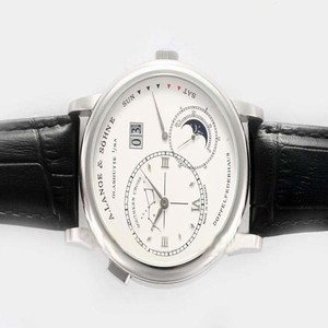 A.Lange Sohne Lange 1 Moonphase 119.026 Stainless Steel Bezel Stainless Steel Case White Dial Watch