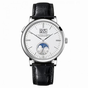 A Lange & Sohne Saxonia Moon Phase Silver Dial Automatic Men's Watch 384.026