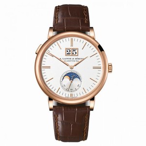A Lange & Sohne Saxonia Moon Phase Silver Dial Automatic Men's Watch 384.032