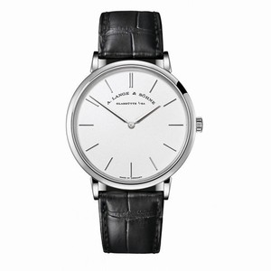 A Lange & Sohne Saxonia Thin Silver Dial 18K White Gold Men's Watch 211.027