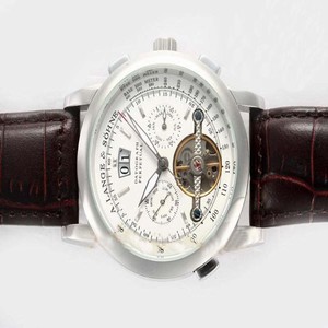 A.Lange Sohne Tourbograph Pour le Merite 701.005 Round Mens Brown Cow Leather Strap Watch
