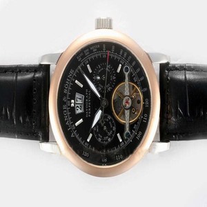A.Lange Sohne Tourbograph Pour le Merite 702.025 41.2x14.3mm Manual Winding Black Dial Watch