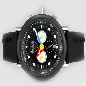 Alain Silberstein Klassik Krono Bauhaus KA63 Black Dial Round Watch