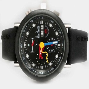 Alain Silberstein Klassik Krono Bauhaus Krono B2 Black Storm Mens 40mm Stainless Steel Case Watch