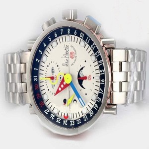 Alain Silberstein Klassik Krono Bauhaus Krono B2 Cuir White Automatic 40mm Mens Watch