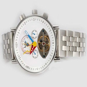 Alain Silberstein Tourbillon D art Tourbillon Cuir Tricolor 2 Automatic White Dial Round Watch