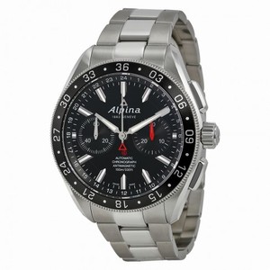 Alpina 4 Chronograph Automatic Black Dial Steel Men's Watch AL-860B5AQ6B