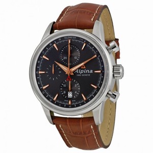 Alpina Alpiner Chronograph Automatic Grey Dial Leather Men's Watch AL-750VG4E6