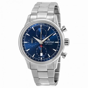 Alpina Chronograph Sunray Navy Dial Stainless Steel Men's Watch AL-750N4E6B