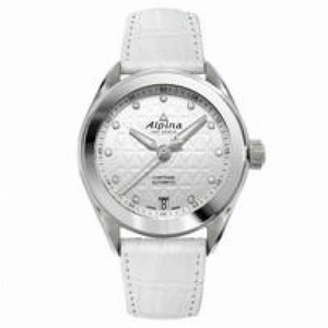 Alpina Comtesse Automatic Sport White Dial White Crocodile Leather Band Men's Automatic Watch AL-525STD2C6