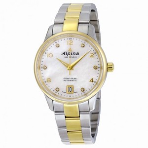 Alpina Comtesse Automatic White Mother of Pearl Dial Ladies Watch AL-525APWD3C3B