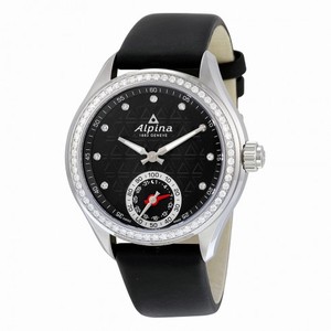 Alpina Horological Smartwatch Black Dial Diamond Bezel Ladies Watch AL-285BTD3CD6